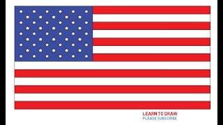 How To Draw The United States Flag Step By Step Easy