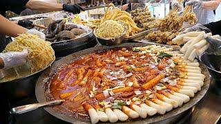 The best street tteokbokki! spicy bean sprout tteokbokki, fried food, fish cake / Korean Street Food