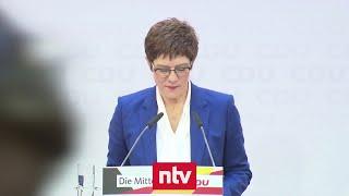 Komplette Erklärung: AKK begründet ihren Rückzug | ntv