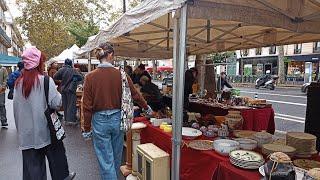 Paris France FLEA MARKET in Paris🪞ANTIQUE old thingsMARCHÉ aux PUCES🪑Street shopping VLOG️ 4KHDR