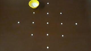 Thai madham special 5*1 dots #flowerrangoli| 4 easy rangoli designs|kolangal|lighting rangoli