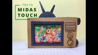 DIY making of TOY TV.. Masha & the bear channel using CARDBOARD