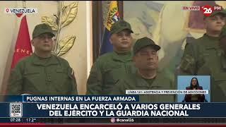 Venezuela encarceló a varios generales del ejército y la guardia nacional