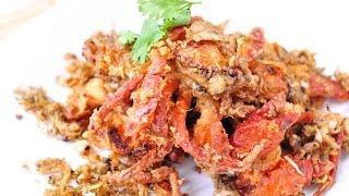 Thai Food - Deep Fried Soft Shell Crab with Garlic and Pepper (Pu Nim Tod Kra Tium Pik Thai)