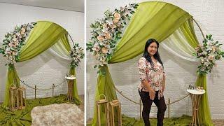 Painel Redondo Cenário Instagramável em Verde Oliva  para Arrasar nas Decorações! DIY Arco Floral