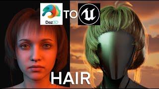 Convert Daz hair to Unreal Groom hair (noob look to get you started UE5)