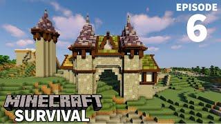 Minecraft Survival Castle Construction Pt. 1: Layout and First Structures! - Survival Server E6