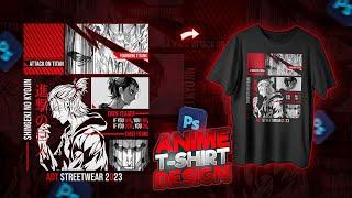 Anime Streetwear Design in Photoshop || Anime T-Shirt Design || Anime GFX