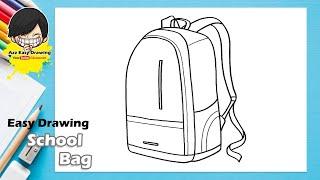 Easy School Bag Drawing