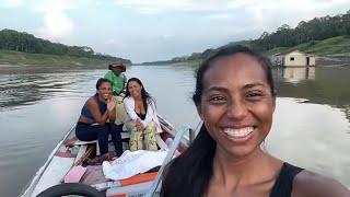 Viagem de canoa de Tefé até o Amanã, Amazonas/Canoa quase alaga/Seca na Amazônia.