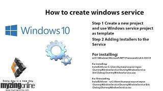 Windows service Lesson 1 - Creating windows service in visual studio