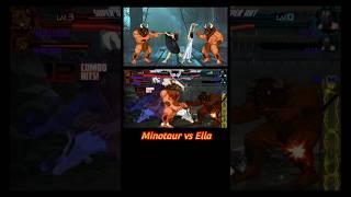 Fantasy vs Horror – Minotaur, Ella Mugen & Samara Morgan Battle! #minotaur #ella #shorts