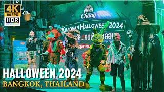 [BANGKOK]  Halloween Night 2024 At Khaosan Road | Thailand [4K HDR]