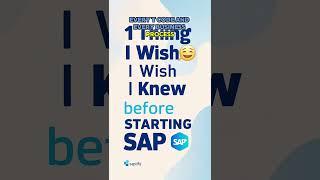 1 Thing I Wish I Knew Before Starting SAP  #shorts