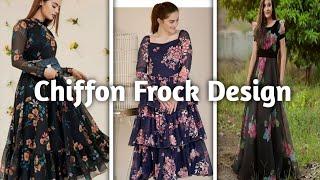 Attractive Chiffon Frock Design Ideas I Sharifa Fashion