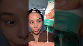 PM nighttime skincare routine for sensitive/acne prone skin. #skincare #skincareroutine #pmskincare