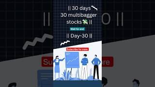 Multibagger Stock Journey: Day 30 of 30 #multibaggerstocksindia#shorts #viralshort #bitcoin#crypto