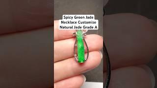 Spicy Green Jade Necklace Customize#jewelry #jewellery #earrings #pendant #ring #ruby #bangles#pearl