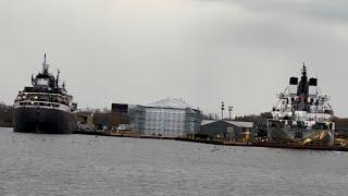 Robert S Pierson Towed to Duluth After Loosing Her Rudder? Joins Michipicoten in Fraser Shipyard