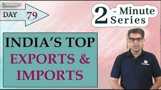 2 Minute Series || India's Top Exports & Imports || UPSC Prelims || 15th april 2021