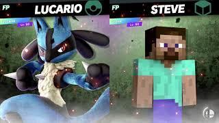 Super Smash Bros Ultimate Amiibo Fights  – Lucario vs the World #84 Lucario vs Steve