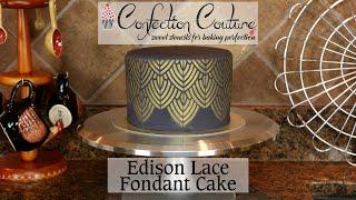 Airbrushing an Art Deco Fondant Cake | Confection Couture | Cake Stencils | Cake Stenciling