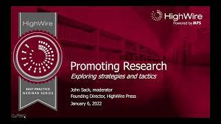 Best Practice Webinar Series: Research Promotion