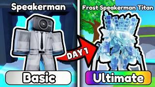 Basic Spearman To Titan Frost SpeakerMan Day 1! (Roblox Toilet Tower Defense)