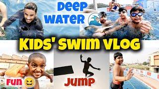 Kids Swimming Vlog, Deep Water Swimming Jump & Fun, Swimming Tips for Beginners तैरना  सीखें