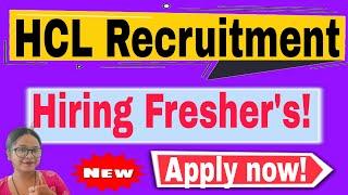 HCL Tech Recruitment 2023 : Hiring for Freshers as Process Associate : Apply now online