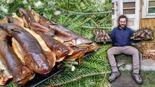 WAITING  FOR CHRISTMAS IN BUCOVINA, ROMANIA: 40 kg of SMOKED TROUT