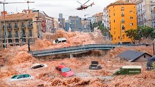 Mass Evacuation in Spain! City washed away after severe flooding in Valencia, bridge collapsed