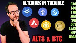 Altcoins Still In Trouble? BTC, ETH, ADA, SOL, SUI, DOGE, XRP, AVAX And More