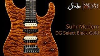 Suhr Modern Custom DG Select | Black Gold Quilt w/ Black Limba Body