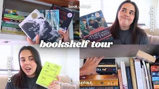 organizing my chaotic bookshelf  *book unhaul, bookshelf tour, new book recs!*