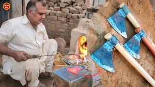 Amazing Process of making Three Axes From Top link Leaf spring | Best Blacksmithing projects