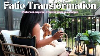 EXTREME SMALL PATIO MAKEOVER | Pinterest Inspired Tropical Oasis Transformation 