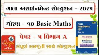 Std 10 Gala Assignment | Basic maths Paper 5 Vibhag A | Ahvan e - class