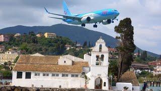 Unique Corfu Airport – Amazing close-up landings and takeoffs in both directions 4K