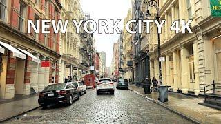 Rainy New York City 4K - Hollywood SoHo - Driving Downtown