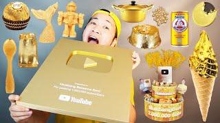 TANTANGAN MAKANAN EMAS | Mukbang Gold food | One Color Food | Chocolate Dessert (Eating Show)