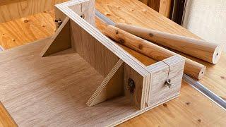 Simple Table Saw Lathe / Conical poles can also be made / DIY Woodworking