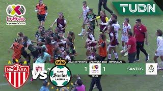 ¡SE ARMÓ LA BRONCA! Van por Villanueva | Necaxa 1-1 Santos | Liga Mx Femenil AP2022 -J12 | TUDN