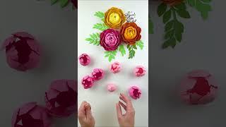 Paper Peony Tutorial, Paper Flower Template, Floral Flair Studio, Fall Decor #paperart #svgcutfiles