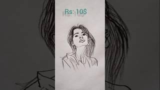 My first art paid promotion from United state of America. sketch art with AR Drawing #shorts
