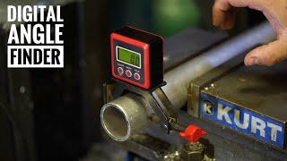 Using a Digital Angle Finder on Tube, pipe or bar to locate/clock drill locations/tube notches