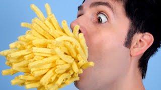 MOST FRIES IN MOUTH WORLD RECORD!