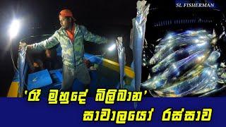 Unique! Hook Fishing At Night I Catching Ribbonfish In Sea, Sri Lanka