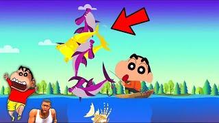 NOOB vs PRO vs HACKER in TINY FISHING x GO FISH with SHINCHAN and CHOP