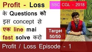 profit and loss shorttricks and concepts - lecture 1, by gv witmover for SSC CGL 2018